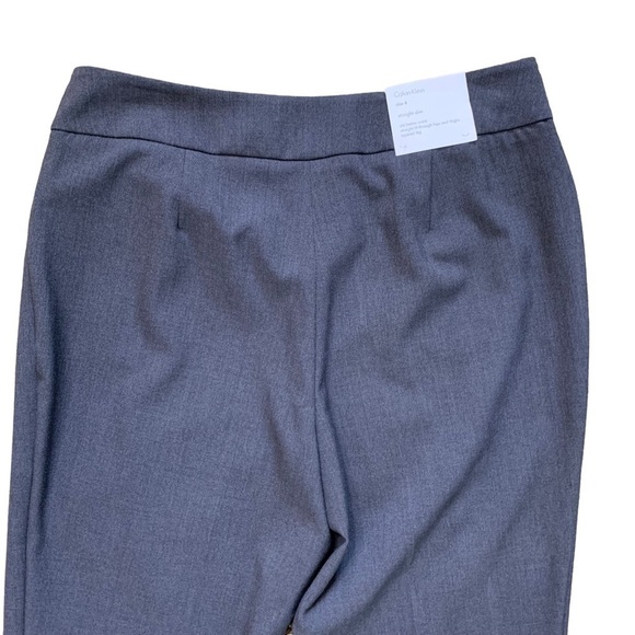 Calvin Klein NWT Size 4 Gray Straight Slim Tapered Leg Slacks Rivets & Zippers - Picture 4 of 10